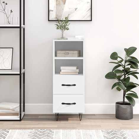 Buffet,Meuble de Rangement,Bahut pour Salon, Salle à Manger, Cuisine blanc 34,5x34x90 cm bois d'ingénierie CFW563705 (1/5)