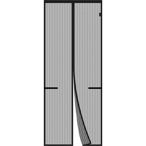 Moustiquaire Noire 90×210CM, Moustiquaires Magnétiques Anti-Moustiques pour Portes, Voilages Épais Anti-Insectes, avec Adhésif, Velcro et Aimants, Fermeture Automatique (1/5)