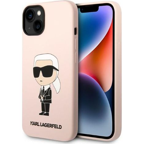 Custodia in silicone NFT Ikonik MagSafe di Karl Lagerfeld per iPhone 14 Plus (rosa) (1/5)