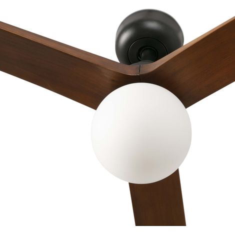 KLIM M, Ventilatore con Luce, Faro Barcelona - Colore Pale: Noce Scuro - Corpo: Nero (1/5)