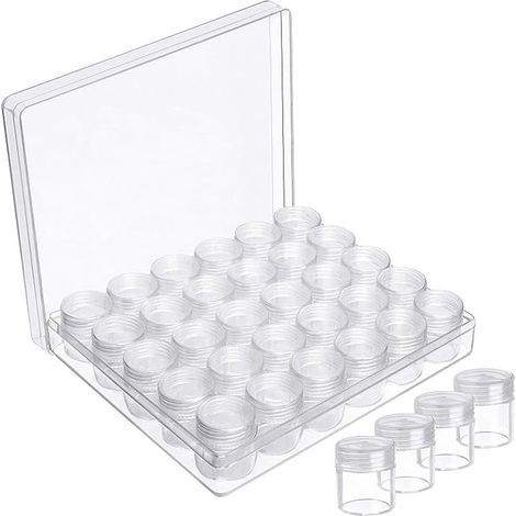 Boîte de rangement en plastique transparent avec couvercle, lot de 30 petits contenants (1/5)