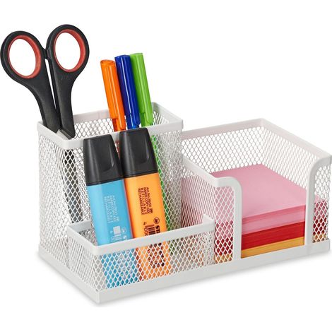Organización de escritorio con 3 compartimentos