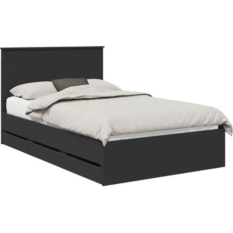Maison Exclusive - Bettrahmen mit Schubladen Schwarz 120 x 190 cm