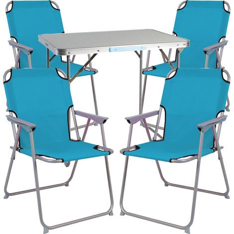 5-teiliges Campingmöbel Set petrol 80x60x68cm-DMC330871+4xDPO2600P (1/4)