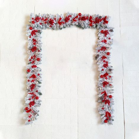 Guirlande de Noël artificielle réaliste de 1,2 m, pour décorations de porte d'entrée de Noël,Idéal pour les décorations de vacances et les réunions de famille (1/5)