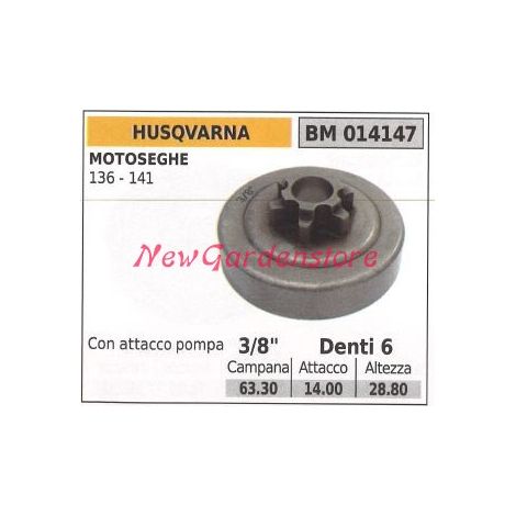 Pignone HUSQVARNA motore motosega 136 141 3/8' denti 6 014147