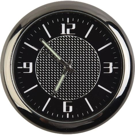 Une horloge analogique à quartz conçue spécifiquement pour les tableaux de bord de voiture, dotée d'une fonction lumineuse pour améliorer l'utilisation dans divers environnements (Noir, Modèle A). (1/3)