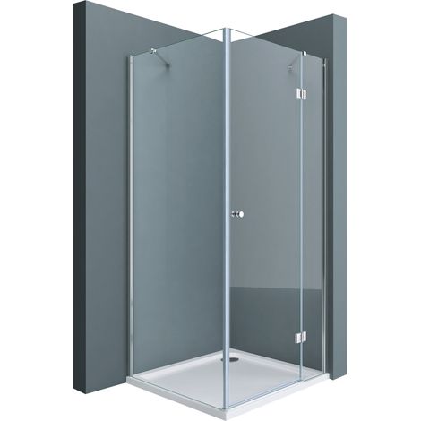 doporro Eck-Duschkabine Eckdusche Rav05K 75x120x190cm Duschabtrennung inkl. 4cm flacher Duschtasse in Weiß ESG-Sicherheitsglas Klarglas inkl. Easy-Clean-Beschichtung (1/5)