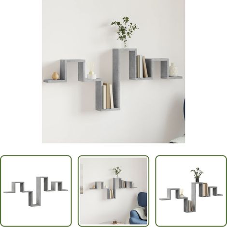 Bücherregal - Wandregal Betongrau 104,5x10x43 cm Holzwerkstoff (1/5)