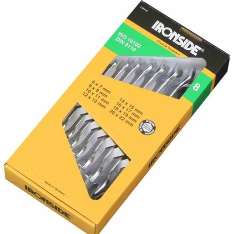 Doppel-Maulschlüssel-Set 8-teilig Chrom-Vanadium-Stahl