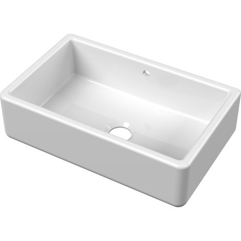 Fireclay Traditional Single Bowl Butler Kitchen Sink with Overflow - 795mm - Balterley