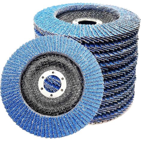 10 x Flap Discs 125 T29 Corundum Blue Zirconium Abrasive Grinder for Steel Iron Stainless Steel Wood Metal with Compartments for Angle Grinder (40 Grit) (1/5)