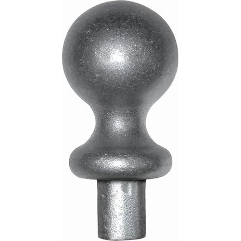 Décor boule sur embase - Hauteur 50mm largeur 30mm base Ø13,5mm - Aluminium - À coller - DECO FER FORGE (1/2)