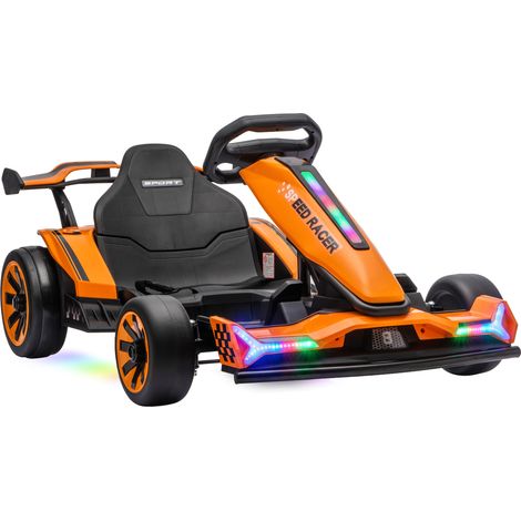 AIYAPLAY 24V Electric Go Kart for Kids, Racing Kart Drift Mode Orange (1/5)