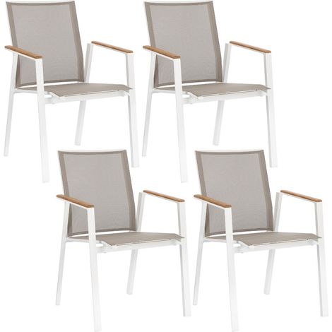 Chaises de jardin empilables en aluminium (lot de 4) - KERVER (1/5)