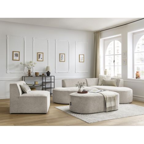 BOBOCHIC - Chauffeuse 1 place pour canapé modulable ROUSSEAU tissu texturé Beige (1/5)