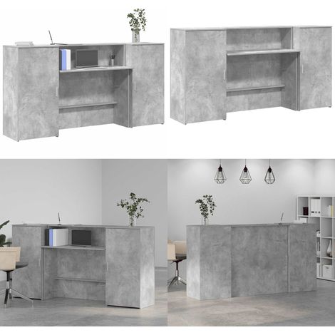 Empfangstheke Betongrau 200x50x103,5 cm Holzwerkstoff - Holzwerkstoff - Betonfarbe (1/5)