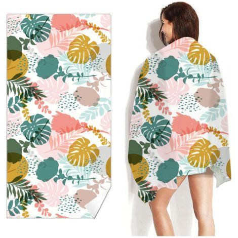Serviette de Plage 180 x 90cm Serviette de Plage Microfibre Anti Sable Sechage Rapide pour Plage/Piscine/Chaises de Plage Drap de (1/4)