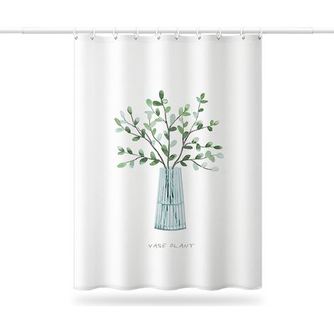 Ahlsen Cortina de ducha antimoho impermeable, cortina de ducha para baño con ganchos, 180x180cm (1/5)