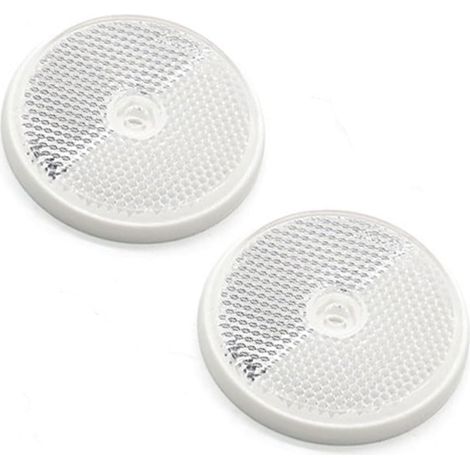 lot de 2 catadioptre, rond, homologué e9, lentille pc uv, pour caravane, remorque, poteau