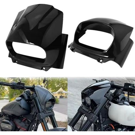 Convient pour la modification Harley-Davidson Softtail Fatba : carénage avant, diffuseur, capot et pare-brise (18-23 ans). (1/5)