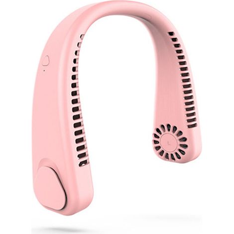 Ventilateur USB portable sans lames, pour cou, mini ventilateur rose pour extérieur, sport, bureau