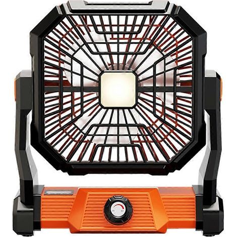 HONORNIC - Ventilateur de camping électrique avec lumière, ventilateur de camping portable rechargeable par USB, ventilateur de tente
