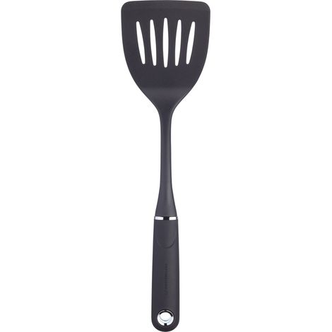 MasterClass Volteador con Ranuras, Resistente al Calor Antiadherente para Pescado, Duradero y Fácil de Limpiar, 35,5 cm (14''), Negro