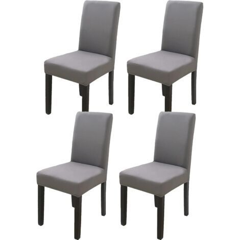 Dark Gray High Back Chair Cover 4 Pieces, 383847cm, Modern, Elastic and Washable, Suitable for Dining Room and Kitchen (1/5)