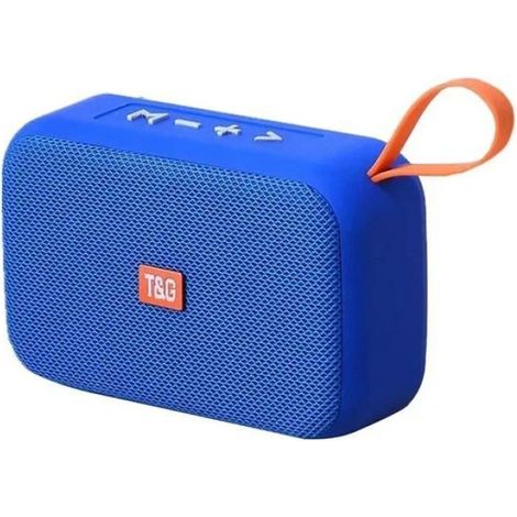 Mini Haut-Parleur Portable - Caisson De Basses Intégré - Bluetooth 5.0 - Carte TF - Radio FM - Entrée AUX - Batterie Rechargeable 800 mAh - Bleu Métal (1/5)
