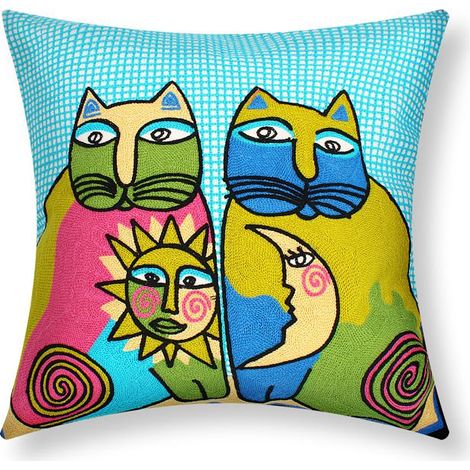 Housse de coussin - AVIZAR - Art Solaris - 45x45 cm - Multicolore - Brodée
