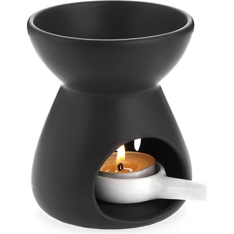 Ceramic oil burner aroma diffuser,  decorative melted wax burner with small candle spoon,  candle burner for home office,  funnel design (1/5)