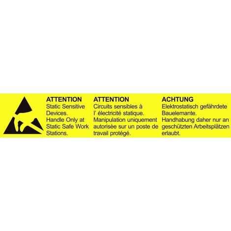 BJZ Logo antistatique (ESD) 800 pc(s) jaune (L x l) 138 mm x 26 mm autocollant R051712