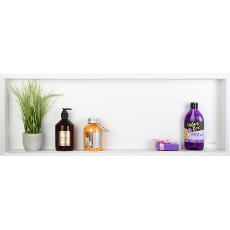 Wall-BOX No Rim White - Mensola a incasso senza cornice bianca 90x30x7 cm (1/4)