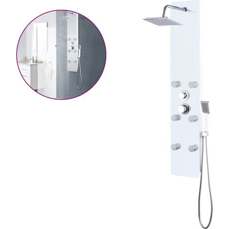 Maison Exclusive - Panneau de douche Verre 25 x 44,6 x 130 cm Blanc (1/5)