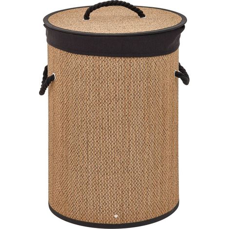 Cesto per la biancheria stemy 48l nero e beige - 5five
