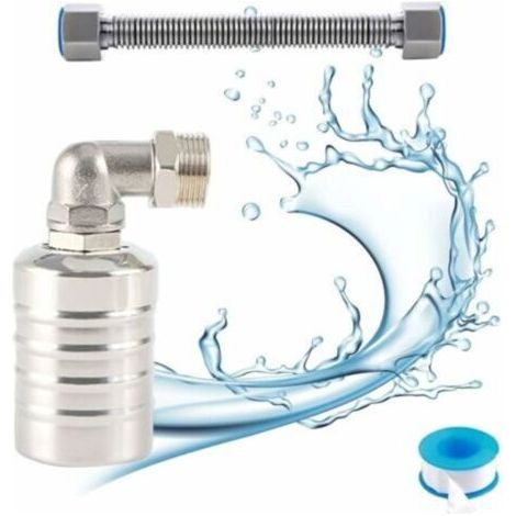 Vanne à flotteur automatique en acier inoxydable 304 - Robinet sphérique mini avec régulateur de niveau pour réservoir d'eau - Prise incluse. (1/4)