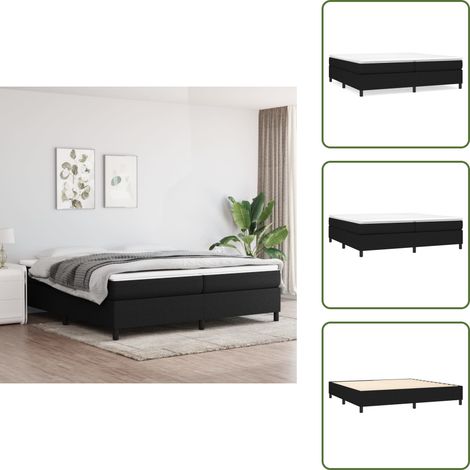 Cama de muelles ensacados - vidaXL Cama box spring con colchón tela negro 200x200 cm - Cama de madera contrachapada