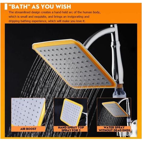 royaluxe - Pommeau de douche pluie Barre de douchette Arm-CarrePratique et pratique (1/3)