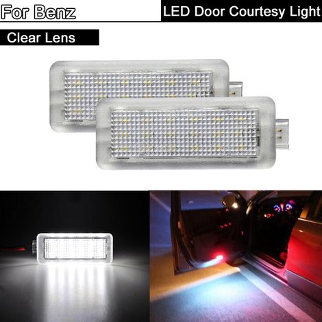 Lot de 2 lampes de courtoisie LED blanches sans erreur pour plancher sous porte, compatibles avec les Mercedes-Benz Classe CLS W218/X218 et Classe CLA C117. (1/5)