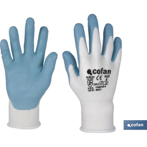 Gant en nitrile bleu clair de qualité alimentaire, niveau de protection 3131, sans couture. (1/3)