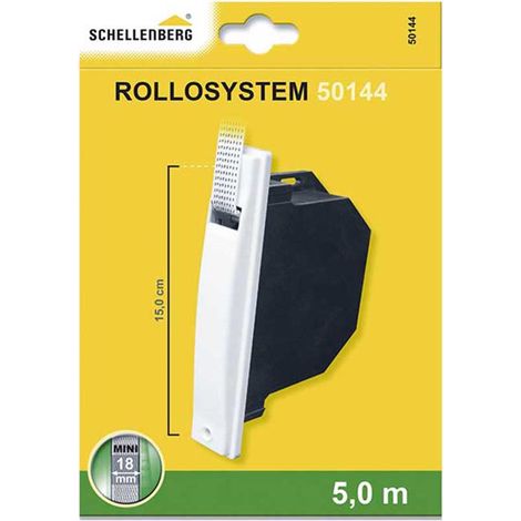 Recogedor empotrable minipack para persiana cinta 5 m (distancia taladro 150 mm)