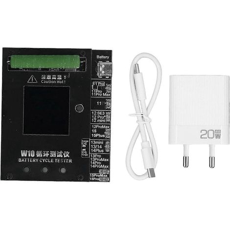 Testeur de batterie pour téléphone portable avec fonction de charge rapide 20 W, affichage numérique LED et carte de réparation pour batteries de téléphones portables 100-24 mAh. (1/4)