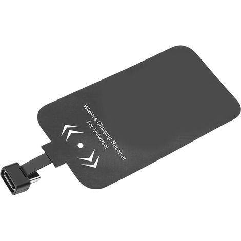 Adaptateur récepteur de charge sans fil compatible avec les téléphones Samsung Galaxy et les téléphones USB Type-C. Module récepteur de charge sans fil fin.