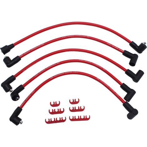 5 pcs Ignition Wire Cable 8mm Red Silicone Spark Plug Lead Set Fits For Classic Mini GHT241RED