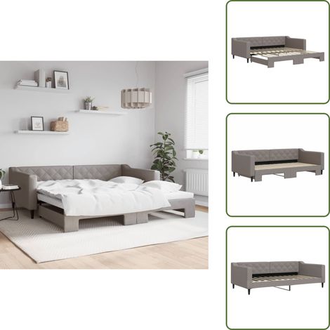 Camera da letto - vidaXL Divano Letto con Letto Estraibile Tortora 100x200 cm in Tessuto - Letto da giorno