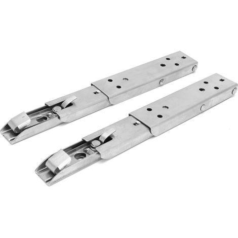 Lot de 2 supports d'étagère pliables en acier inoxydable, fixation murale, avec ressort.