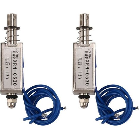 2X Electro-aimant solenoide electrique type pousser / tirer 10mm 12V 2.1Kg Force (1/2)