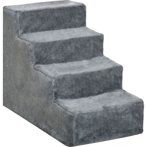 Escalier pour chien, 4 marches, 44 cm de hauteur, idéal pour les petits chiens et chats. Rampe d'accès avec housse lavable, par (1/5)