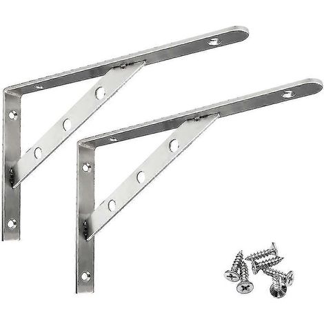 2 supports triangulaires renforcés pour étagère de comptoir en acier inoxydable (neufs) - AquaForge (1/2)